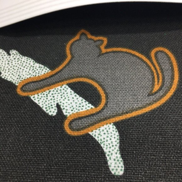 Rachel Ashwell Halloween Black Tablecloth 60" R Haunted House Pumpkin Ghost Cat - Picture 4 of 8